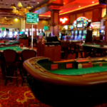 The picture shows casino table games